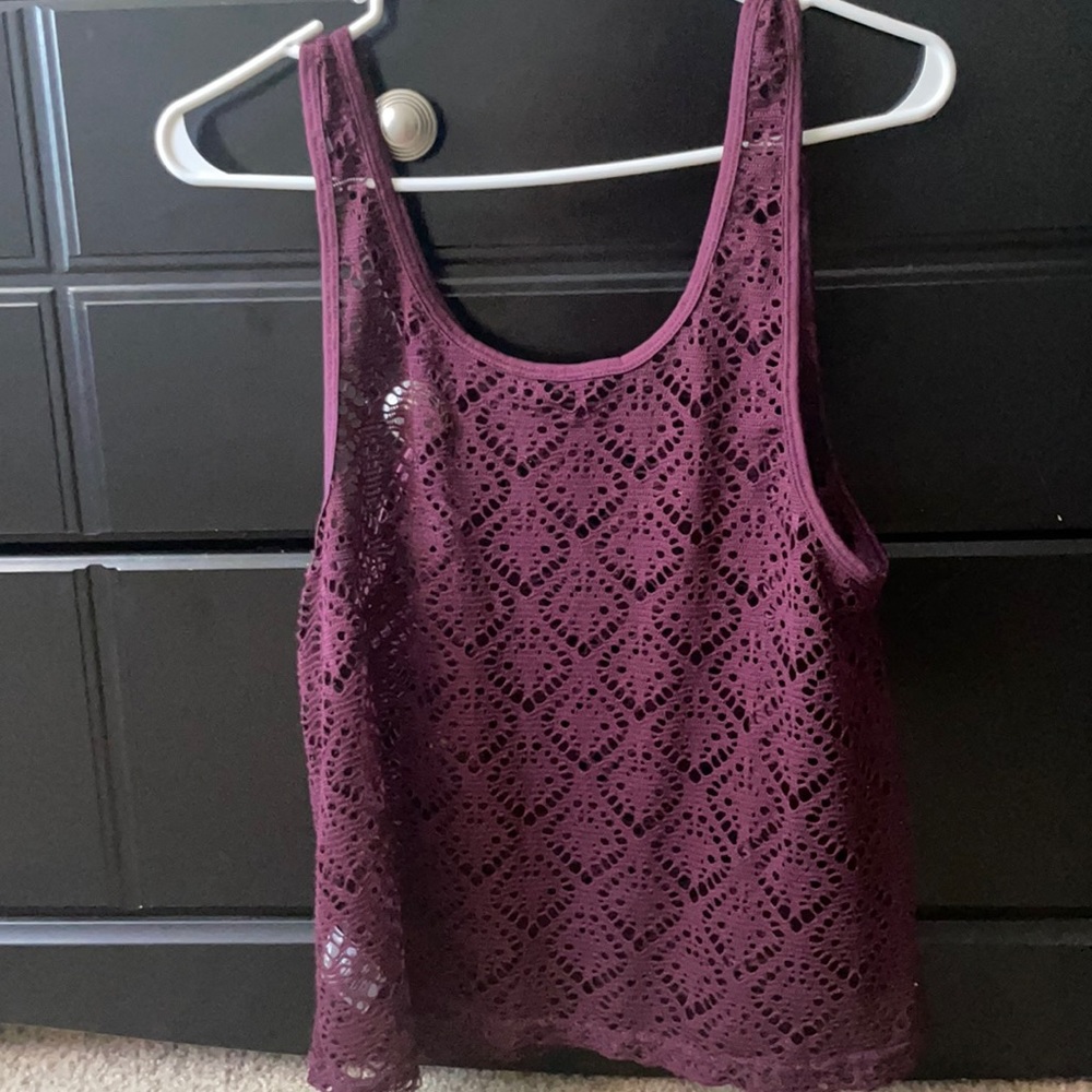 See through purple top-